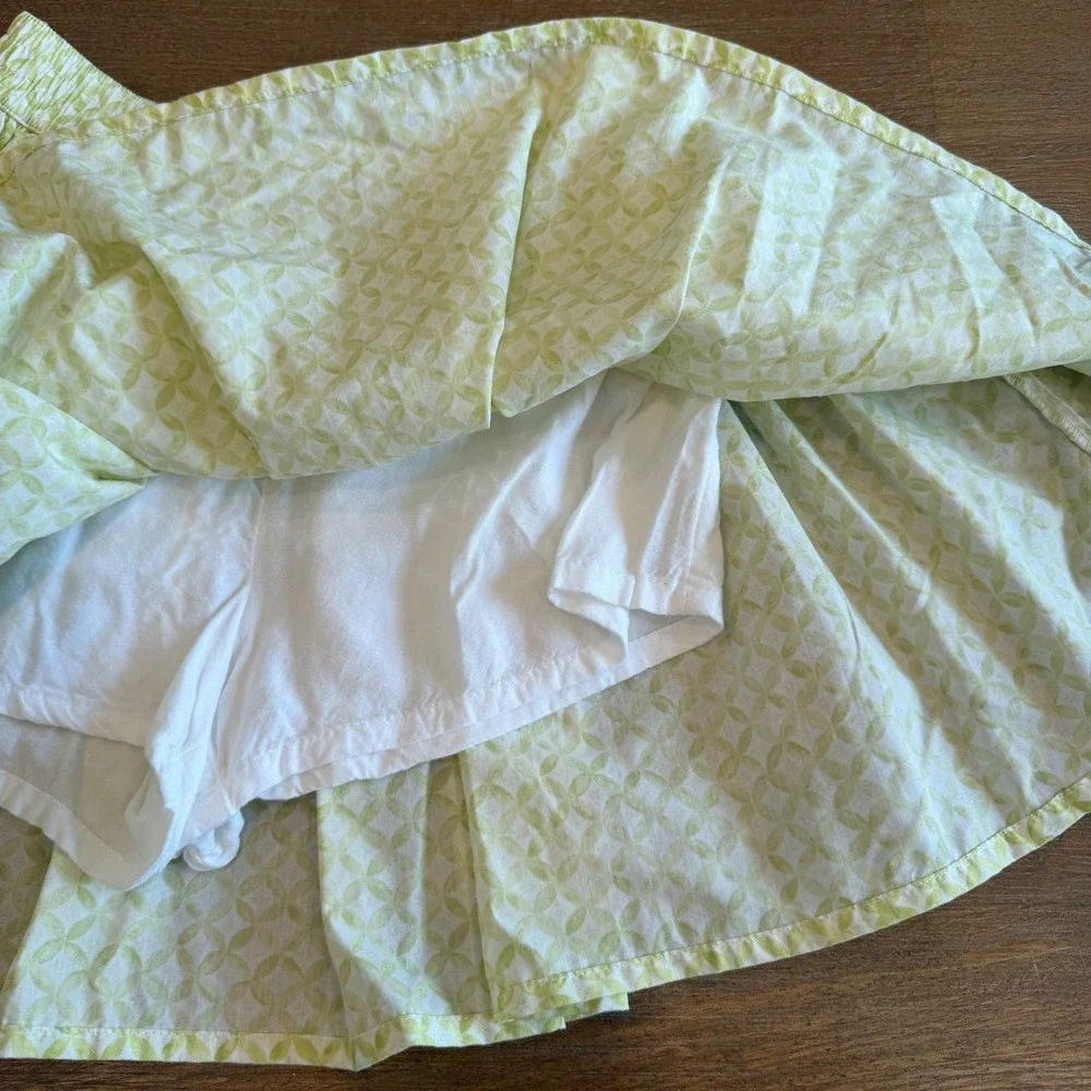 Abercrombie Kids Girls Skort 2 Pc Set Green White Top 9/10 Bottom 11/12 Matching